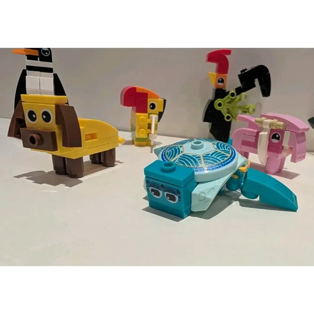 Building Blocks Animal Safari Set Hippo Lion Turtle Lot Of 7